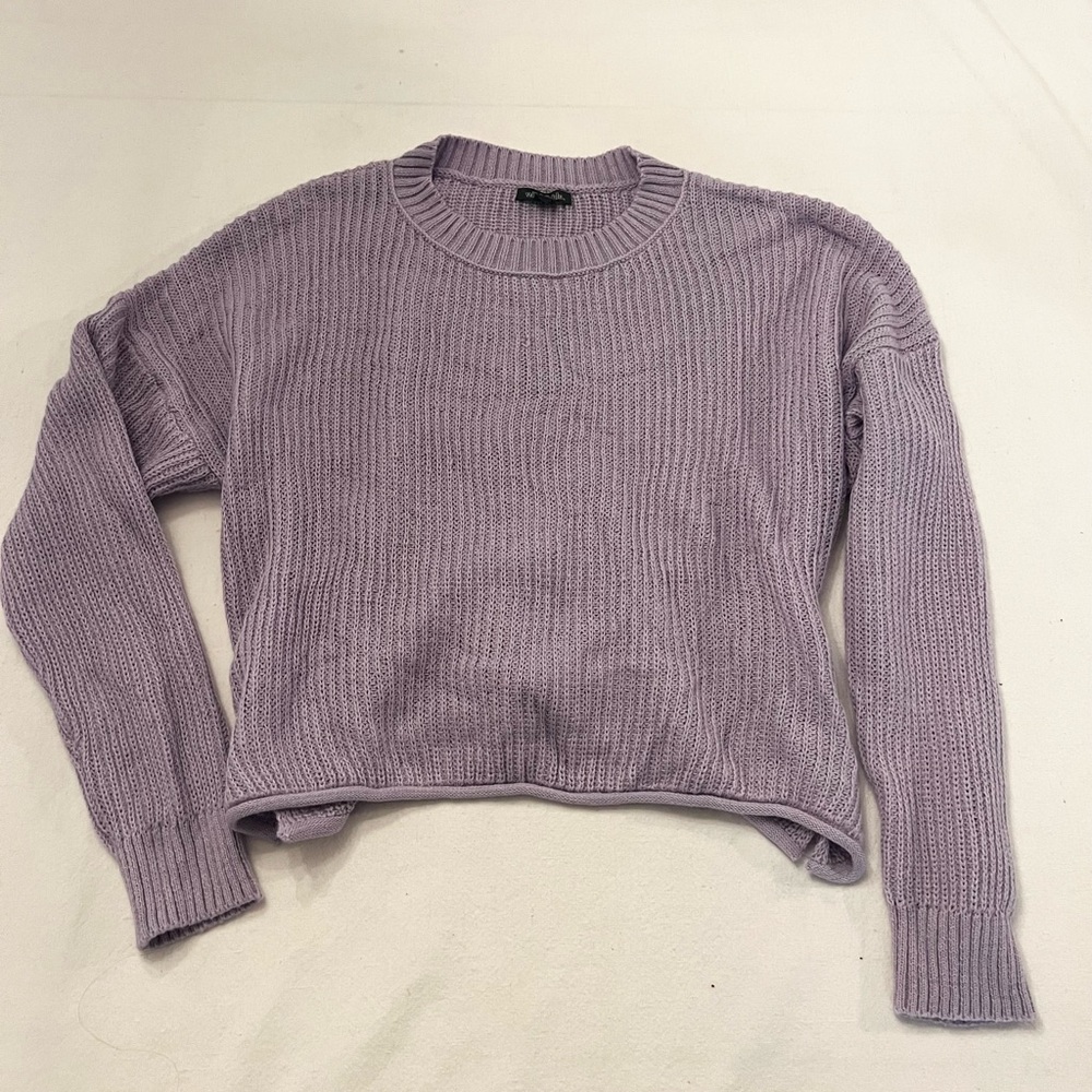 purple cropped sweater